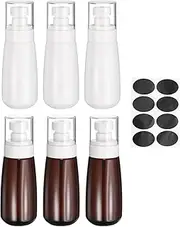 sourcing map 3Pcs Small Spray Bottles, 100ml/3.4 oz Travel Size Spray Bottle Fine Mist Empty Refillable Travel Containers with Labels for Perfume Cosmetic Essential Oil (Cylinder, White/Clear)