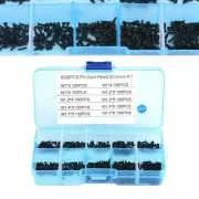 1000pcs Small Screws Cross Head Self-tapping Bolts Assortment Kit M1/1.2/1.4/1.7