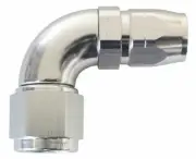 Aeroflow STEPPED 90 DEG HOSEEND -8 HOSETO -6AN EXPANDER HOSE END SILVER