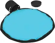 Toy Organizer Bag - Children Play Mat, Foldable Baby Kids Rug, Oxford Cloth Toy Organizer Basket, Large Capacity Drawstring Toy Bag for Children's Room (Blue)