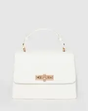 White Angelika Top Handle Bag