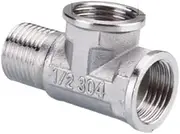 MVPDNVNFHA 1/2" 3/4" BSP Female Male Thread Stainless Steel Elbow Tee Type Reducer Pipe Coupler Joint Connector Adapter Plumbing Fittings(1l2 MxFxF Tee)