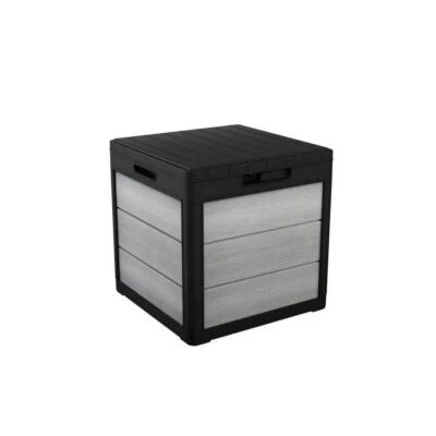 Keter Outdoor Compact Storage Deck Box Weather Resistant Resin Plastic Grey