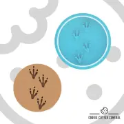 Dinosaur Footprints Cookie Cutter and Embosser - 6.5cm Round