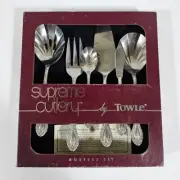 1982 Towle Supreme Cutlery Dynasty 6 Piece Hostess Flatware Serving Set New