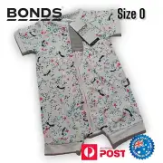 Bonds Baby Zip Romper Size 0 Kids Wondersuit White with Stars Theme Unisex