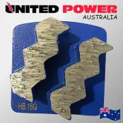18pcs 16G DOUBLE ZIG ZAG Hard Bond Diamond Grinding Shoe REDI LOCK