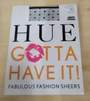HUE Gotta Have It Control Top Diamond Dot Sheer Pantyhose Black Size 2 - NWT