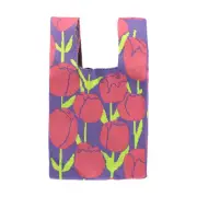 Reusable Mesh Net Grocery Tote Bags Rose Red Purple Green for Market Shopping