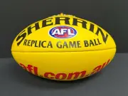 AFL SHERRIN YELLOW REPLICA GAME BALL FULL GRAIN LEATHER FOOTBALL Premiers