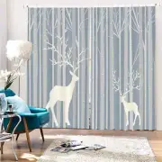 Wonderful White Deer Elf 3D Blockout Photo Print Curtain Fabric Curtains Window