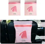30PCS Easy Stick-On Disposable Car Trash Bags, Waterproof Leak Proof Car Garbage Bags with Strong Sticky, Portable Vomit Bags Suitable for Car, Bedroom, Office, Kitchen (Pink)