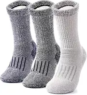 [ElifeAcc] Merino Wool Thermal Compression Socks for Men - Performance Warm Thick Winter Boot Socks with Cushioned Support for Outdoor Walking and Hiking 3 Pairs（Black//Navy/Grey）, Black//Navy/Grey,