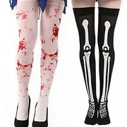 Halloween Blood Socks Carnival Easter Zombie Skeleton Socks Bloody Mary Nurse Blood Socks Skeleton Socks Skeleton Socks Knee Length Socks Halloween Costume and