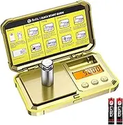 ORIA Digital Scale, 200/0.01g Pocket Scale, Electronic Jewelry Scale Kitchen Scale with Tare Function, 50g Calibration Weight, LCD Backlit Display, Portable Mini Scale for Jewelry, Food -Gold