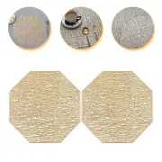 2 Pcs Place Mat Hollow Gold Stamping Placemat Home Decoration