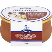 Chris' Heritage Dips Vintage Cheddar & Caramelised Onion Cheese 170g