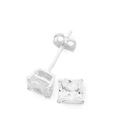 Sterling Silver 3mm Cubic Zirconia Stud Earrings