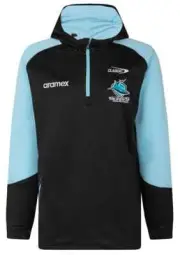 Cronulla Sharks 2023 NRL Kids 1/4 Zip Warm Up Fleece Sizes 6-14 BNWT