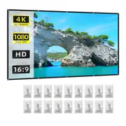 Projector Screen 16:9 HD 4K Foldable Portable Sided Projection Anti-Crease