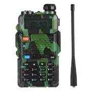 UV5R Walkie Talkie 5W Dual Band Ham Two Way Radio Vhf Uhf FM Radio Outdoor Handheld Transceiver with -EU Plug Green