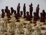 Berkeley Chess Mandarin Chess Set Ivory and Red include 50cm wooden board.Great