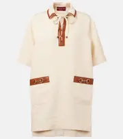[Gucci] Gucci Horsebit linen canvas minidress AU 16 beige
