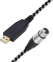 XLR to USB Adapter Cable, tunghey Microphone Female XLR Cord to Computer PC USB Interface Adapter, 10Feet, Nylon Braided, OFC Shield, Noise Free-for Computer Mic Recording, Live Stream Broadcast (3m)