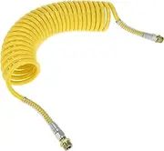 X AUTOHAUX 34 Circle Air Brake Hose Oil Cooler Coiled Short Tail Line Brake Coil Cable for Trucks Tractors Assembly with M22x1.5 NPT Fitting Yellow 31FT