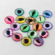 4 Eye Cabochons Dragon Eye Flat Backs 25mm Circle Glass Domed Flatbacks Mixed