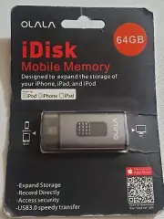 64GB Olala iDisk Mobile Memory iPhone iPad iPod - USB 3.0 Speedy Transfer