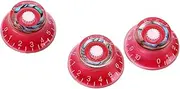 LIGIGWASH 3PCS Red Shell Control Knobs for Electric Guitar Volume Tone Knobs Cap Replacement for Guitar Parts Easy Installation