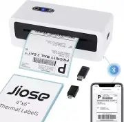 NEW Jiose N43BT White 4x6 Shipping Label Thermal Label Printer Bluetooth + USB