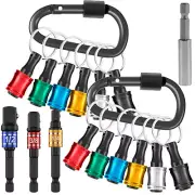 12Pcs 1/4 Inch Hex Shank Screwdriver Bit Holder Universal Bit Holder Keychain⤐