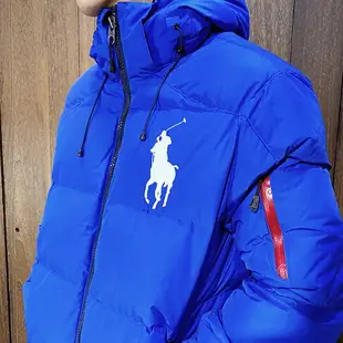 美國百分百【全新真品】Ralph Lauren 羽絨外套 連帽 男款 RL 大馬 Polo 夾克 寶藍/軍綠 J873