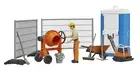 BRUDER TOYS Bruder 62008 *NEW* Bworld Construction Set CEMENT MIXER WHEELBARROW