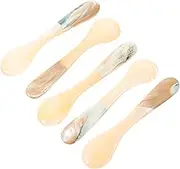 HOLIDYOYO 5Pcs Shell Spoon Creative Caviar Cake Spoon Handle Tableware and Easy to Clean for Coffee and Desserts