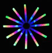 Glow Sticks Bulk-12 Pcs Light up Foam Sticks with 3 Modes Colorful Flashing E...