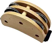 Foot Tambourine - Small Foot Tambourine Percussion - Foot Percussion Shakers with Metal Jingle Bell, Foot Drum Set, Musical Instrument for Adults