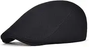 [Yiozoi] Men's and Women's Black Flat Head Driver Vintage Soft Boina Baker Newsboy Caps Cabbie Hat