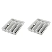 2x Madesmart Mini 5 Compartment Cutlery Tray Home/Kitchen Organiser 32x23cm WHT
