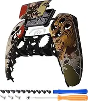 eXtremeRate Tiger & Crane Touchpad Front Shell Compatible with ps5 Controller BDM-010 BDM-020 BDM-030 BDM-040 BDM-050, DIY Replacement Shell Custom Touch Pad Cover Compatible with ps5 Controller