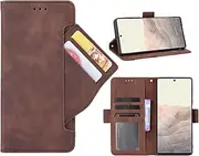 [GoshukunTech] Phone Cover for Google Pixel 6 5G,for Google Pixel 6 5G Wallet Case[ 5 Card Slots Leather Wallet ] Soft TPU Inner Case Flip Cover Stand Feature -Dark Brown