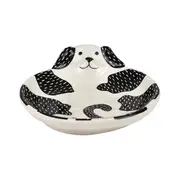 Coast to Coast - Denis Dog Trinket Plate Wh/Bk 16x14.5