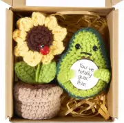 Positive Mini Potato Funny Gifts 2PCS Emotional Support Sunflower Pot Desk Decor