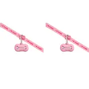 2x Gummi Silicone The Commons Dog/Puppy Poo Bag Waste Holder/Dispenser Clip Pink