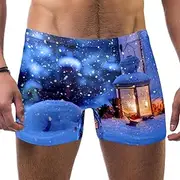 [VBFOFBV] Men's Printed Jammer Swimsuit Swim Shorts, Christmas Snowflake Vintage Red