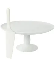 Martha Stewart 12in Fine Ceramic Round Cake Stand with Server