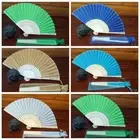 with Organza Bag Silk Folding Fan DIY Chinese Style Fan Gift Hand Held Fan