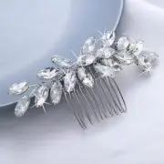 Crystal Bride Wedding Hair Comb Silver Rhinestone Bridal Hair Clip Sparkly